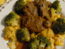 Sauté de lapin au curry et aux brocolis