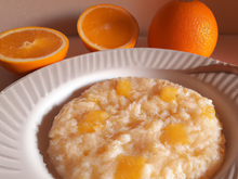 Riz au lait, orange et sablé breton