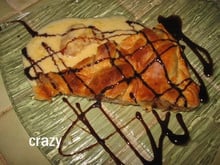 Mon Apple pie et coulis cremeux de mangue