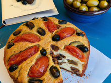 Cake provençal aux olives, tomates et chèvre frais 