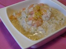 Risotto au citron et Saint Jacques gratinées au beurre d'algues