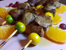 Brochettes de canard aux agrumes