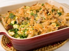 Gratin de courgettes au riz et à la farce