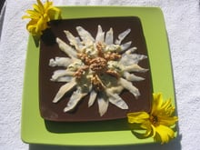 Tagliatelles de topinambours, sauce aux noix de l'Aveyron et  au Roquefort Papillon