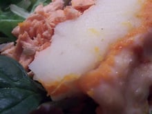 Parmentier de saumon et potiron, gratiné au comté