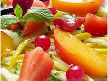 Minestrone aux deux courgettes et fruits de saison