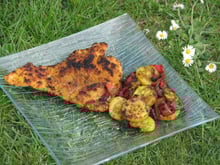 Escalopes de dinde panées au curry cuites à la plancha