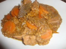 Lentilles au veau et carottes