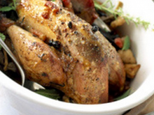 Faisan à l'anis étoilé sur sa purée de betteraves