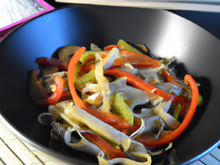 Tagliatelles de légumes en wok