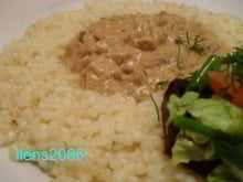 Paprikas de champignons et couscous israelien