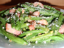 Haricots verts à la carbonara