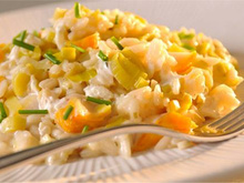 Risotto à l'églefin fumé et aux poireaux