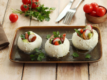 Mozzarella di bufala farcie aux crudités