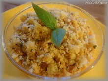 Panna cotta de poivrons et crumble parmesan basilic