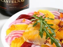 Carpaccio de haddock et betteraves aux œœufs de saumon