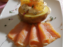 Pommes de terres au reblochon et au saumon