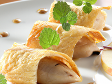 Nems de foie gras aux poires