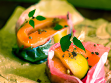 Saumon aux poires en papillottes