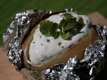 Pommes de terre en papillotes sauce au chèvre frais