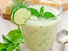 Velouté glacé de concombre au lait de coco