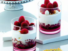 Verrines framboise nougat