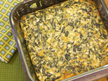 Quiche sans pâte au Bresse Bleu saupoudrée de poireaux