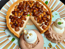 Tarte au café, nougatine et glace au café