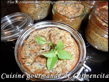 Flan de courgettes et champignons de paris au gorgonzola