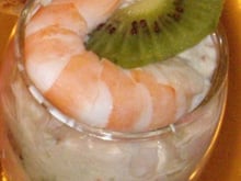 Verrine de crevettes, crabe et kiwi