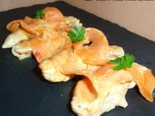 Aiguillettes de poulet sauce moutarde et ses tagliatelles de carottes