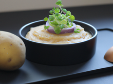 Purée de pomme de terre, oignons et cresson