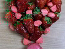 Macarons fraise tagada et fraise fruit