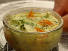 Flan de brocolis et de carottes au chèvre