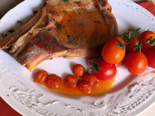 Côte de porc à la tomate et au raifort
