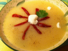 Soupe de panais et ses pétales