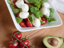 Salade avocats, Caprice des Dieux, tomates et olives noires