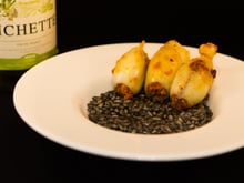Black risotto et encornets au chorizo