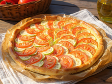 Tarte fine à la courgette et à la tomate