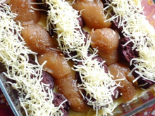 Gratin de boudin en damier pomme et poire