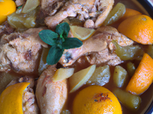 Tajine de poulet au gingembre et aux citrons confits