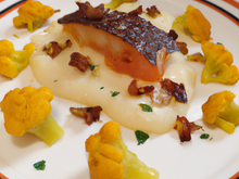 Parmentier de chou-fleur au cabillaud et chorizo