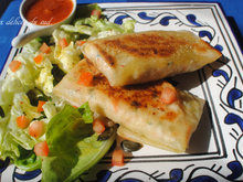 Bricks au crabe, lieu noir et sa sauce salsa