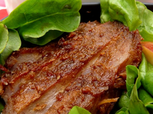 Porc caramélisé au miel et gingembre