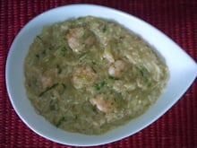 Risotto aux asperges et queues de crevettes