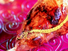 Délice de lapin doré au millefeuille de chorizo et foie gras