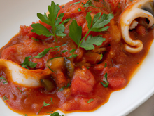 Seiche à la sauce tomate et aux herbes