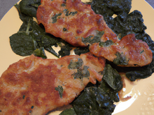 Escalopes panées aux épinards