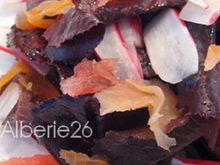 Salade en camaïeu de rose