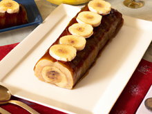 Bûche de Noël au sirop d'érable et à la banane
